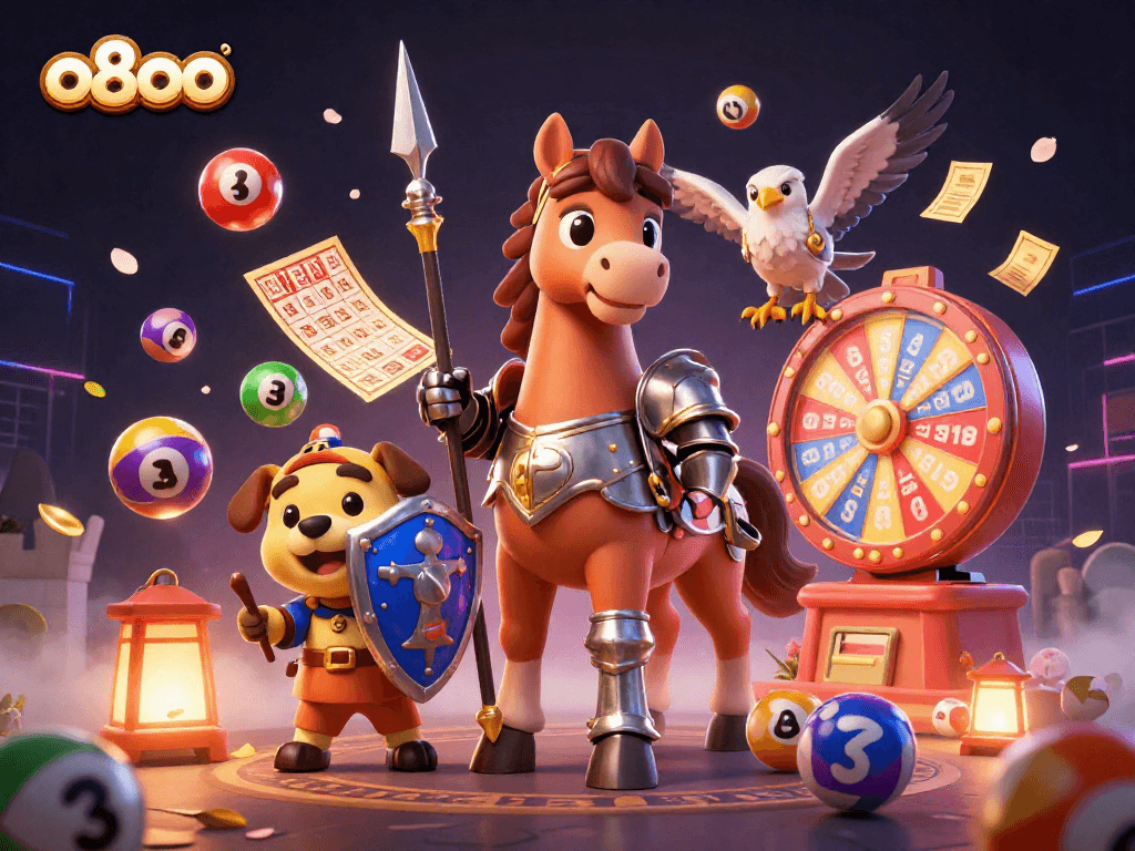 Experience the thrill of o8oo lottery games with colorful bouncing balls and a festive atmosphere.