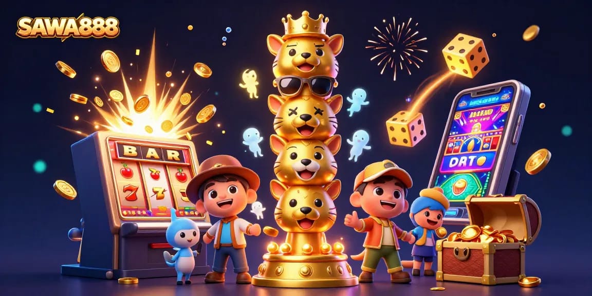 Experience the thrill of slots with SAWA888's vibrant gaming scene filled with jackpots and action.