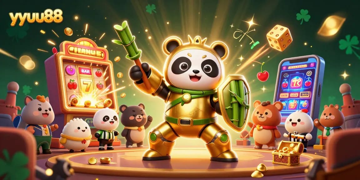 Engage in thrilling gameplay with yyuu88 at a vibrant casino scene featuring animated characters and dynamic gaming elements.