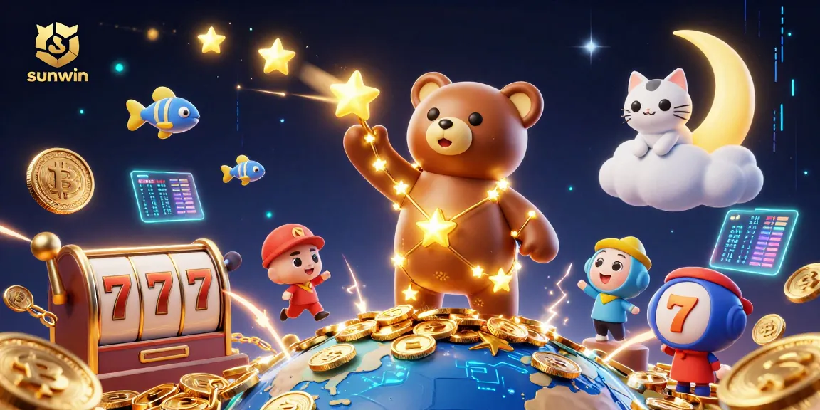 Experience sunwin's thrilling atmosphere with a vibrant constellation-themed casino scene showcasing engaging gaming elements.