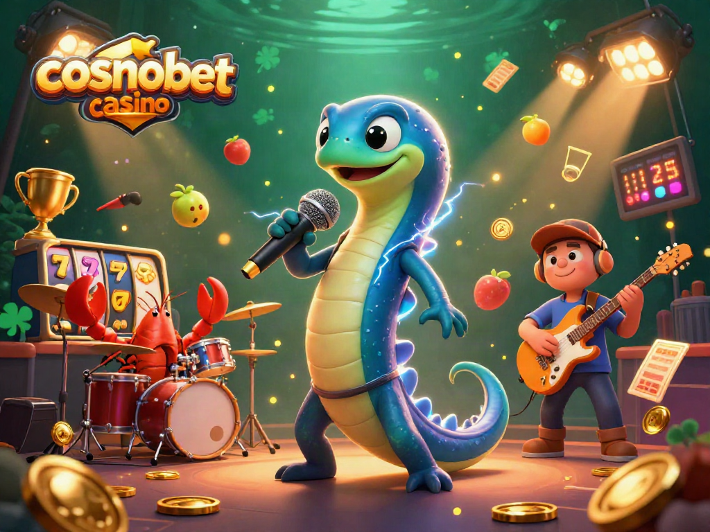 Experience the thrills of cosmobet casino with lively game characters and vibrant casino elements.