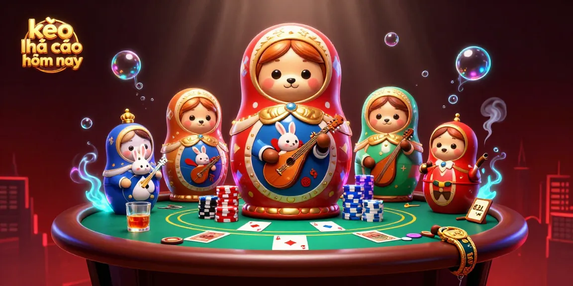 Engage with kèo nhà cái hôm nay through a vibrant casino scene featuring playful bears and gambling elements.