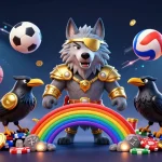 Experience the thrill of betting with sunwin20 in this vibrant digital illustration featuring Norse-inspired characters and dynamic sports elements.